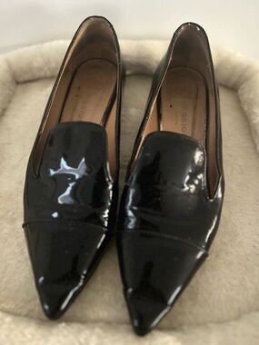 Kurt Geiger Black Patent Pointed Loafers